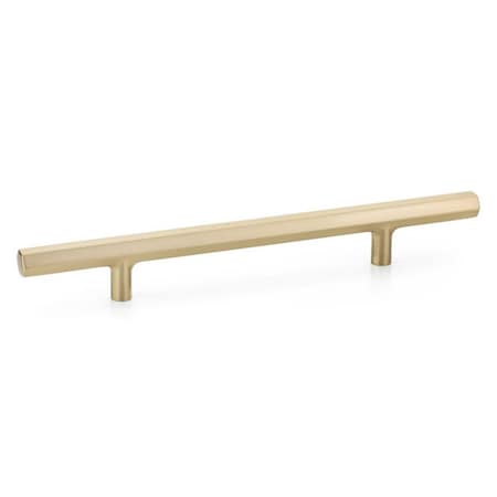 Patioplus 6 in. Center to Center Mod Hex Extended Cabinet Pull, Satin Brass PA2006857